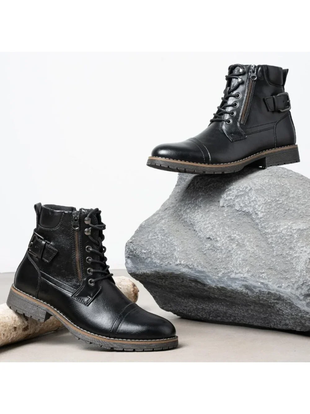 Stylish Men's Motorcycle Combat Boots | Casual Durable Footwear for Adventurers